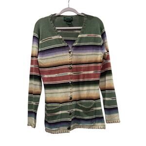 Ralph Lauren Country 90s Vintage Rare Western Aztec Southwest Sweater Cardigan
